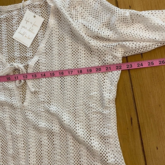 Show Me Your MuMu Cover Up White Crochet Knit New M-XL - Picture 7 of 14